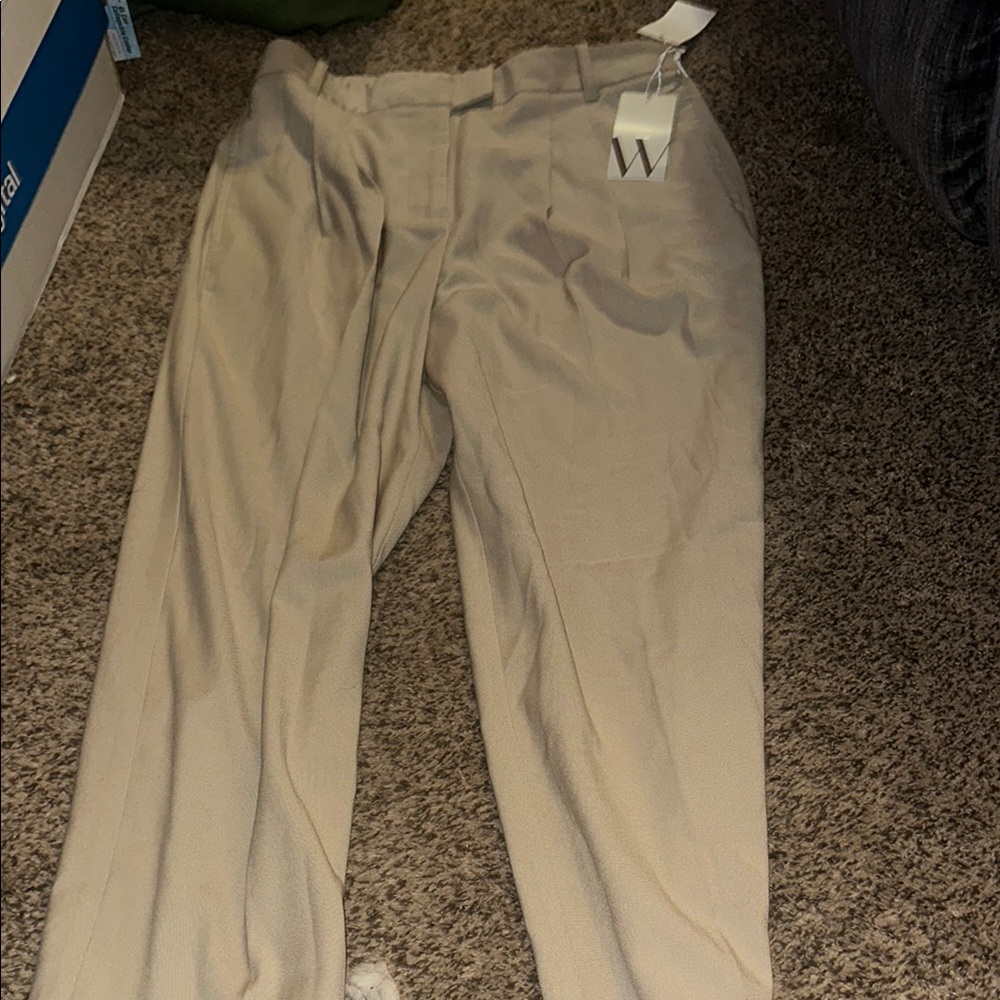 Worthington Tan Dress Pants Classic Straight-Leg